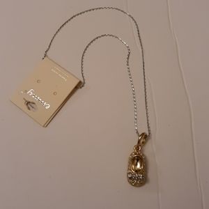 - gold  dancing shoe  necklace covered in crystals